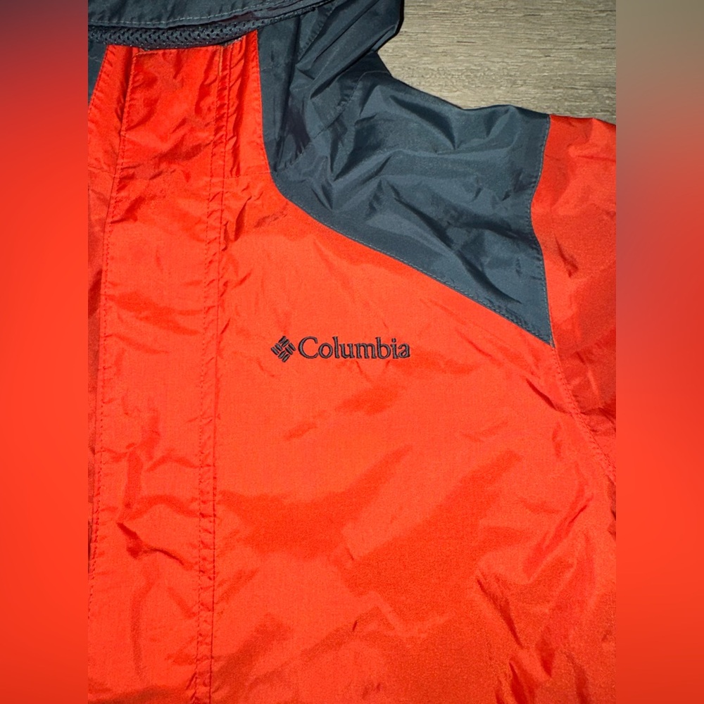 Columbia Kids' Orange and Gray spring rain Jacket, size 10/12 - Picture 4 of 8